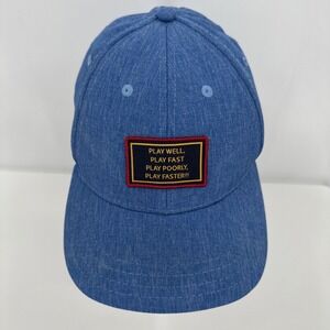 Hamilton Farms Golf Club Pukka Flex Cap Play Well Hat Blue Patch Stretch L/XL